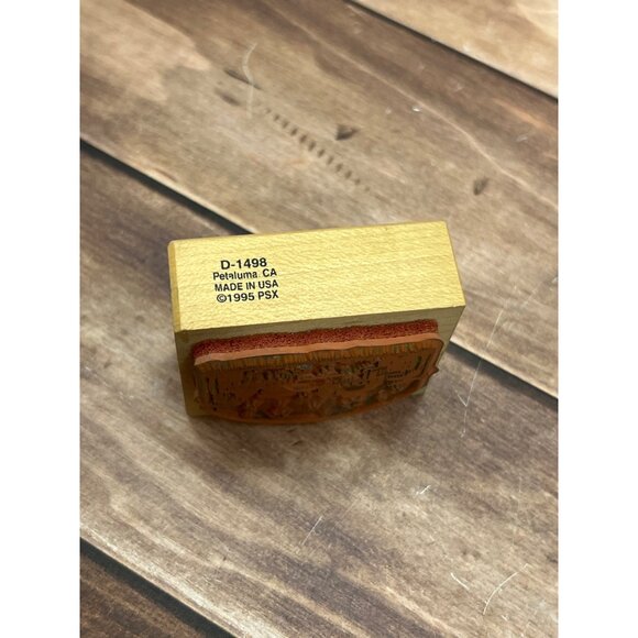 VERY RARE 1995 PSX D-1498 Bethlehem Religious Christmas WOOD MOUNTED RUBBER STAM - Picture 3 of 4